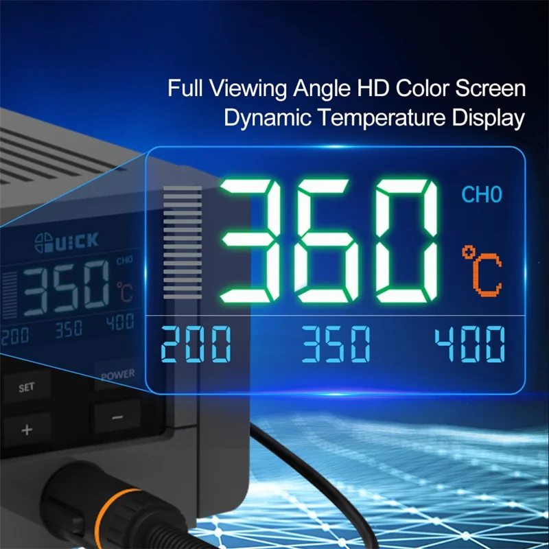 QUICK TS11 Smart Präzisionslötstation 90 W LCD-Anzeige HD-Farbbildschirm Mechanische Tasten Lötkolben-Set – EU-Stecker