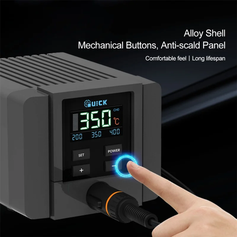 QUICK TS11 Smart Präzisionslötstation 90 W LCD-Anzeige HD-Farbbildschirm Mechanische Tasten Lötkolben-Set – EU-Stecker