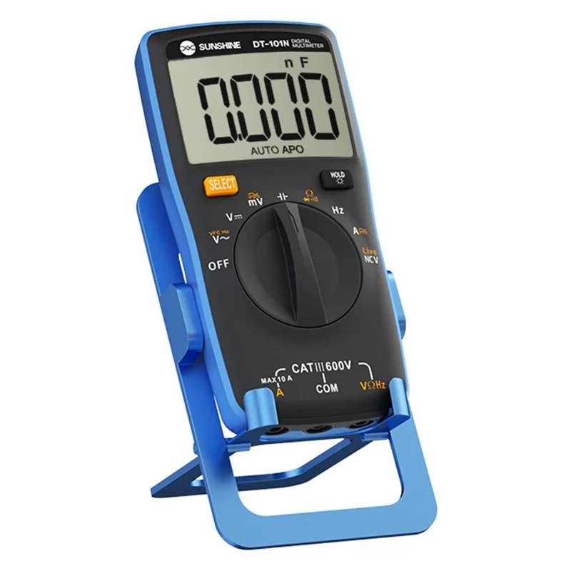 SUNSHINE DT-101N Digitalt multimeter 5999 tællinger LCD baggrundsbelysning Lommetype Automatisk område Tester Meter til elektrisk testning (uden batteri)