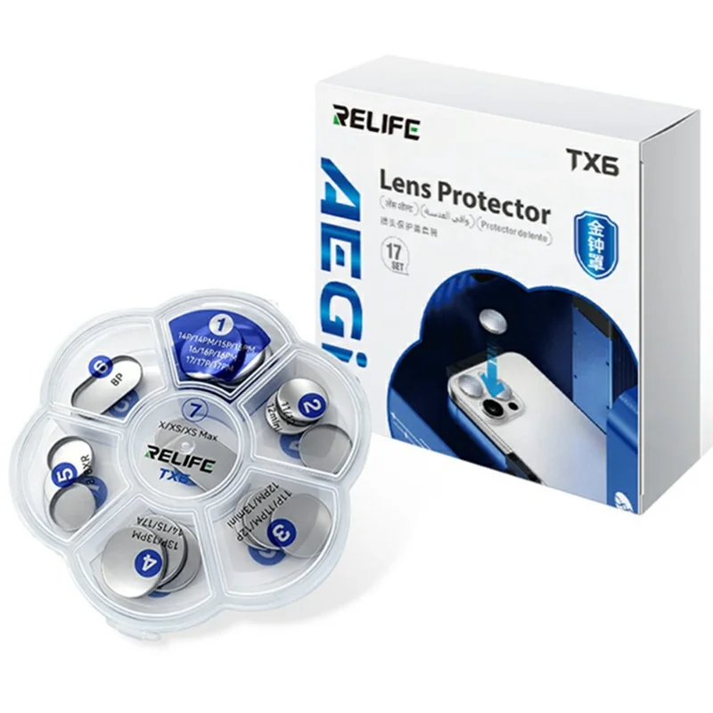RELIFE TX6 Lens Protective Cover Set for iPhone 8-17 Series Full Aluminum Laser Repair Tool