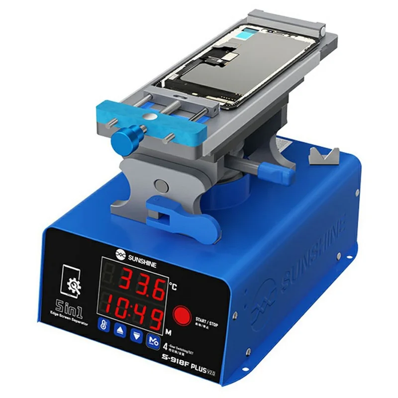SUNSHINE S-918F Plus V2.0 Herramienta de Reparación para Separación de Pantalla LCD 5 en 1, Calentamiento y Eliminación de Pegamento para Pantallas Planas y Curvas - Enchufe UE