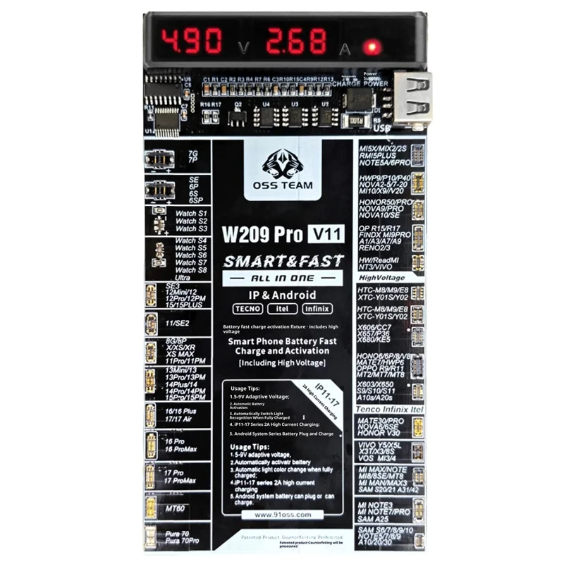 OSS TEAM W209 Pro V11 Battery Activation Board 5-9V Voltage for iPhone Android Phone