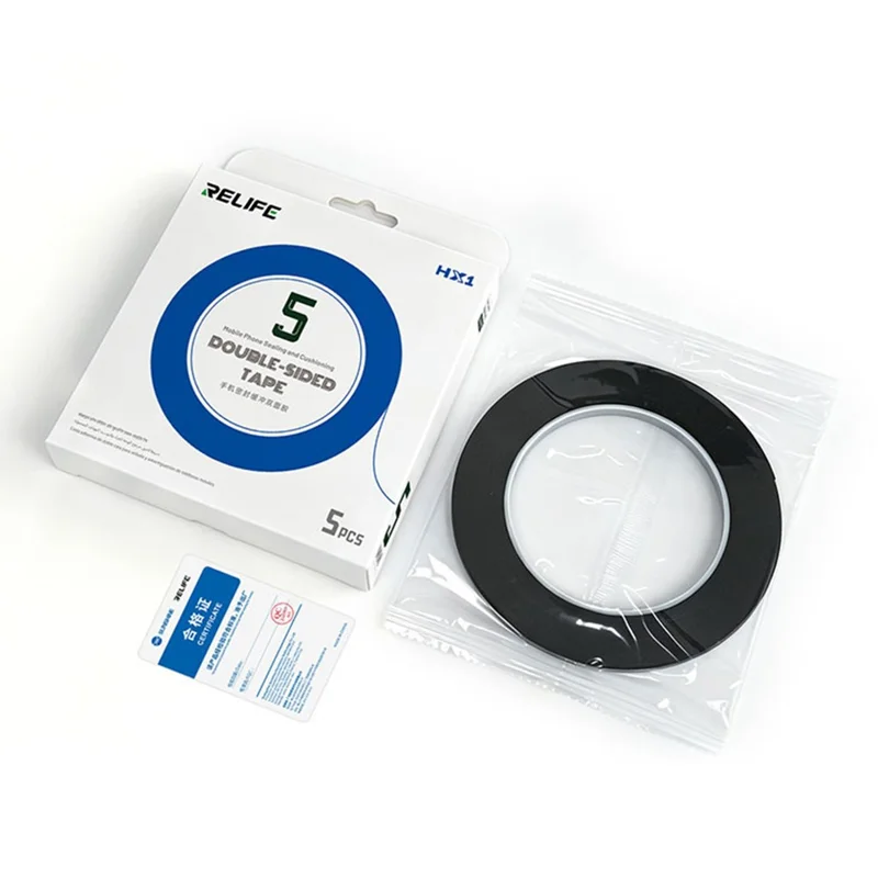 RELIFE HX1 5 Rolls 5mm Width Mobile Phone Sealing Tape Double-sided Adhesive Tape for Screen Repair , Length: 10m