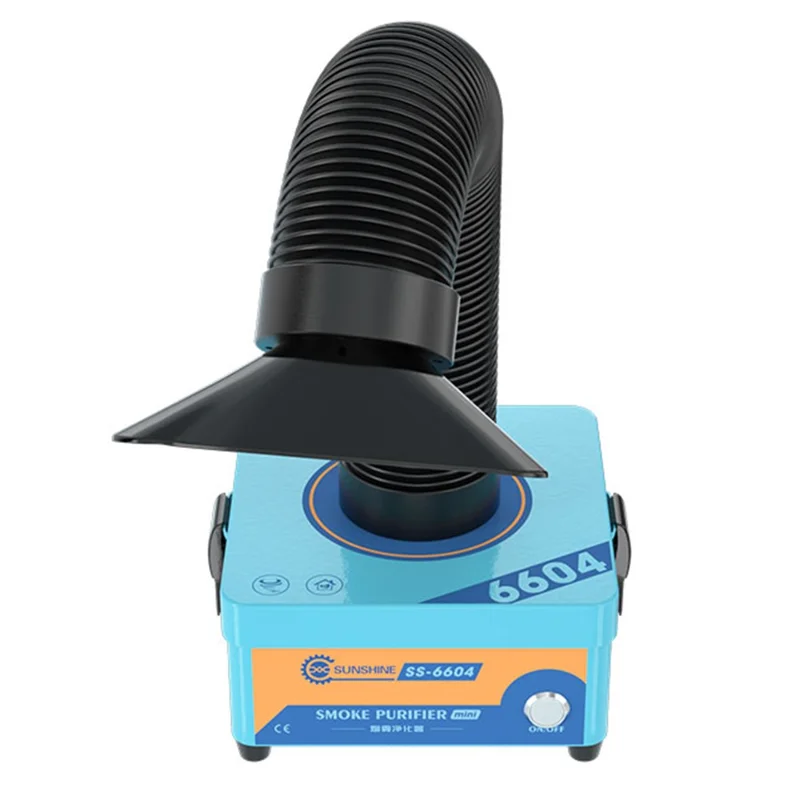 SUNSHINE SS-6604 MINI Purificateur d'air de bureau 3 niveaux de filtration, extracteur de fumée HEPA pour soudage et laser - Prise UE