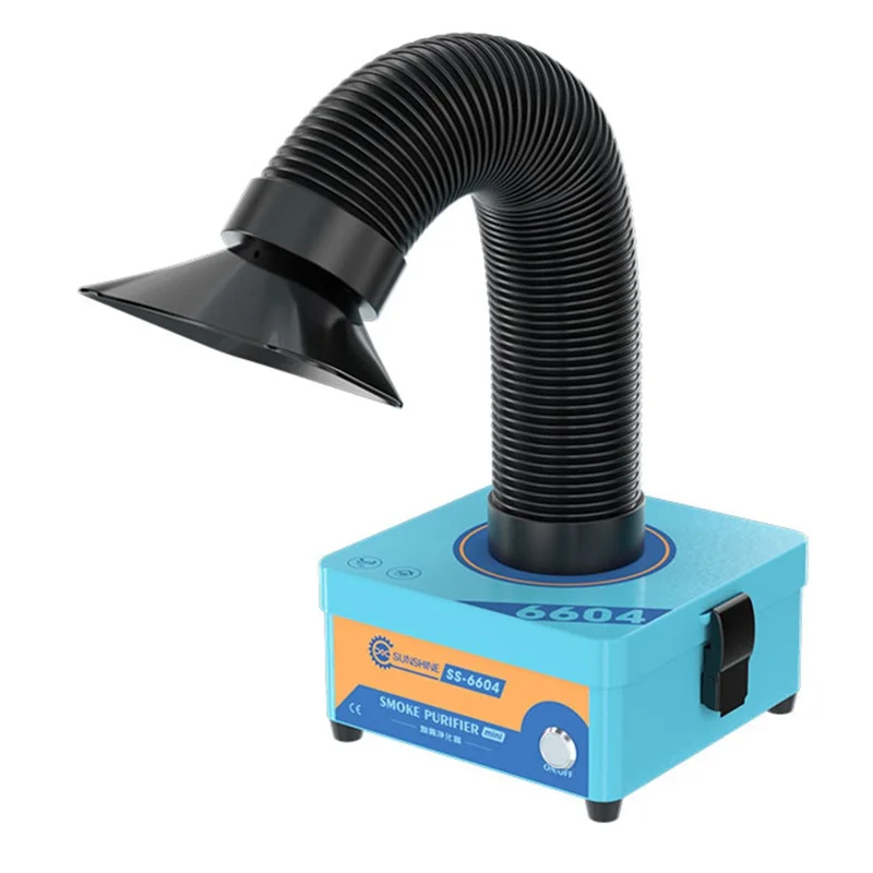 SUNSHINE SS-6604 MINI Purificateur d'air de bureau 3 niveaux de filtration, extracteur de fumée HEPA pour soudage et laser - Prise UE