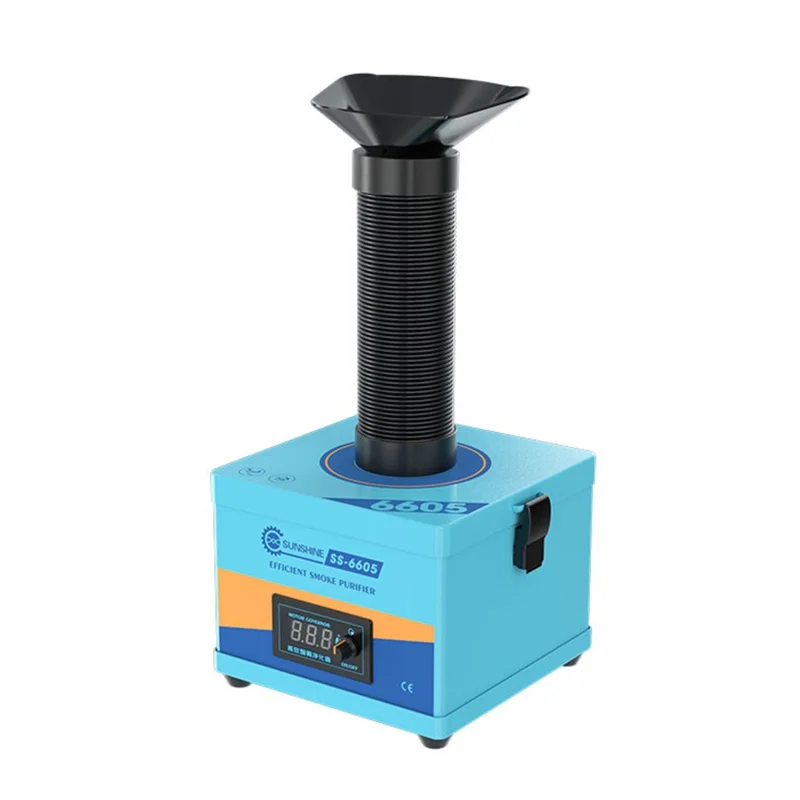 SUNSHINE SS-6605 High Efficiency Smoke Purifier 3-Layer Filtration System Fume Extractor for Soldering Laser - EU Plug