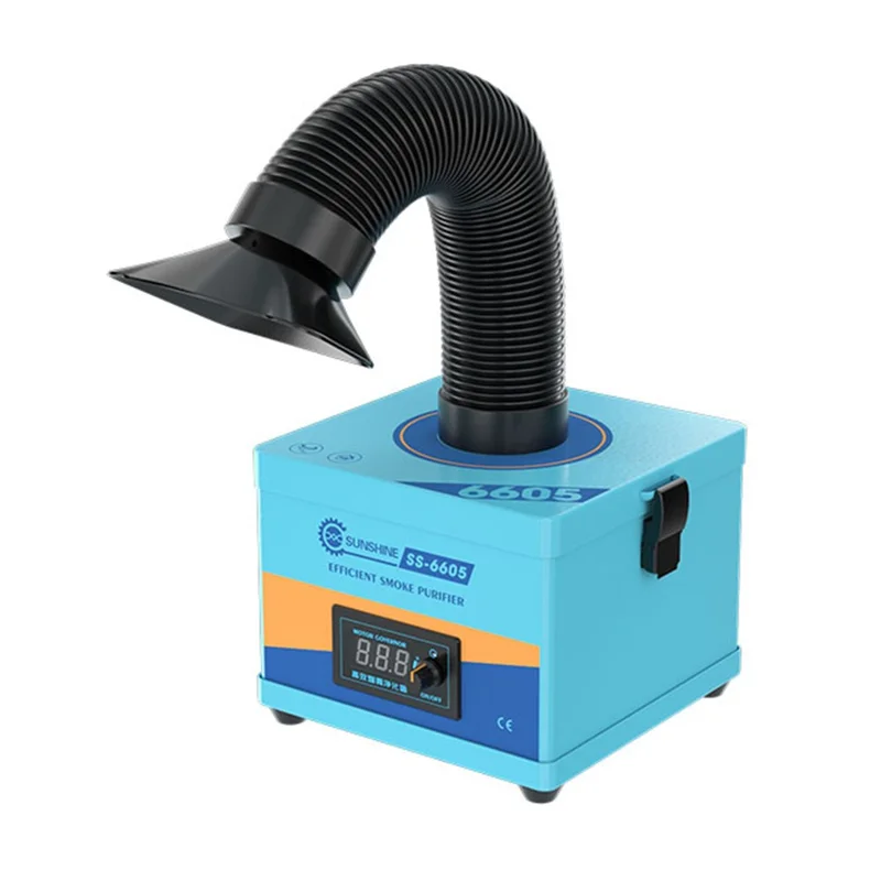 SUNSHINE SS-6605 High Efficiency Smoke Purifier 3-Layer Filtration System Fume Extractor for Soldering Laser - EU Plug