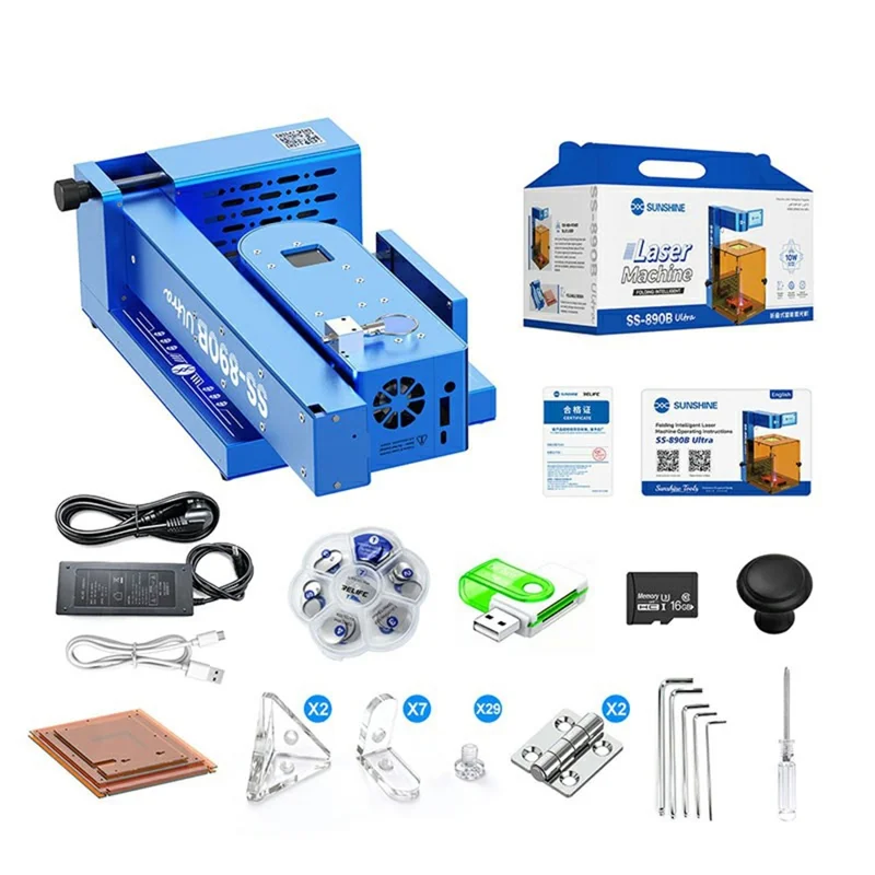 SUNSHINE SS-890B Ultra 10W Blue Laser Foldable Smart Laser Machine for Phone Back Cover Removal - EU Plug