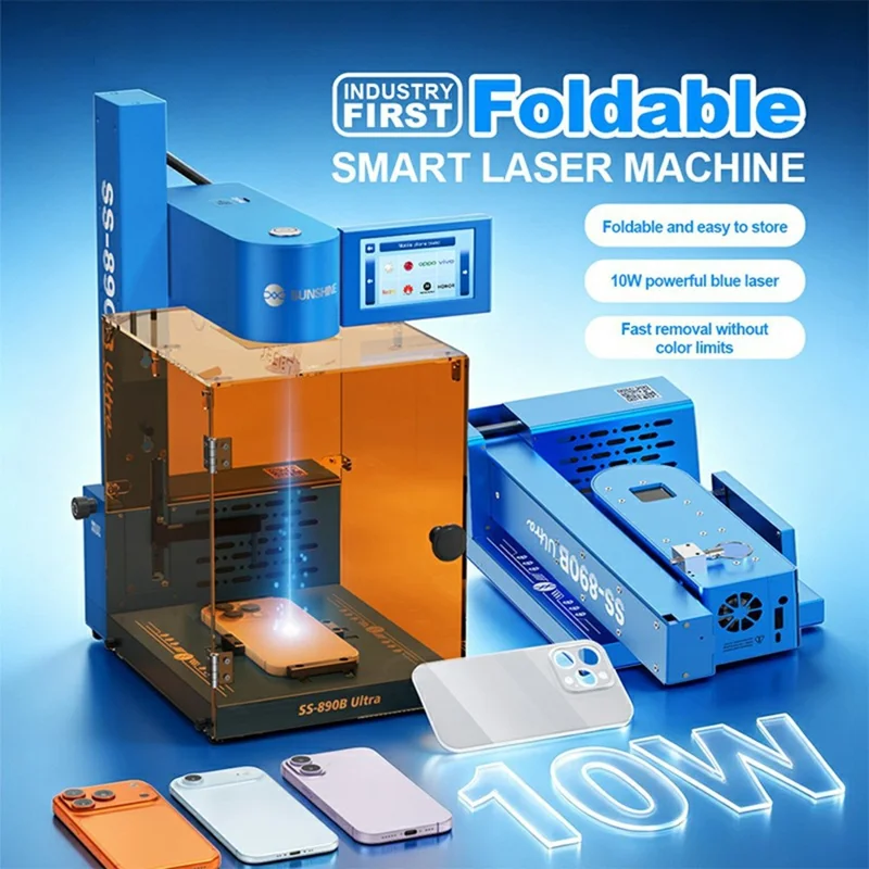 SUNSHINE SS-890B Ultra 10W Blue Laser Foldable Smart Laser Machine for Phone Back Cover Removal - EU Plug