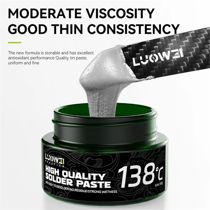 LUOWEI LW-SP1 50g Lead-Free Solder Paste PC Repair BGA SMT Tin Paste for Electronics - 138°