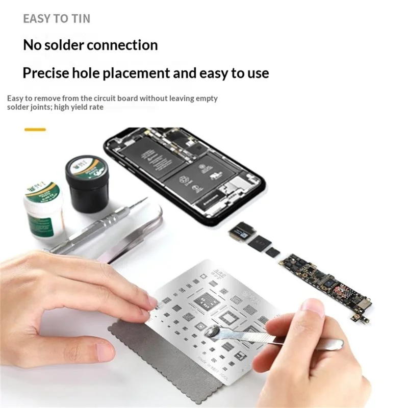 BEST BST-SAM (SAM: 8-17) 10Pcs BGA IC Solder Reballing Stencil Kit 0.12mm Steel Repair Tools