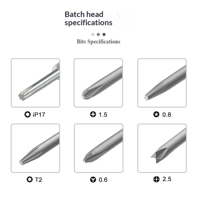 BEST BST-9909 7 in 1 Adjustable Torque Screwdriver Set S2 Steel Bits Aluminum Handle for Electronics Repair