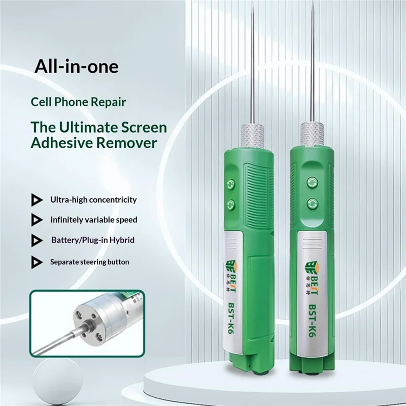 BEST BST-K6 Stepless Speed Control Electric OCA Glue Removal Tool Phone Screen Repair Kit - Green