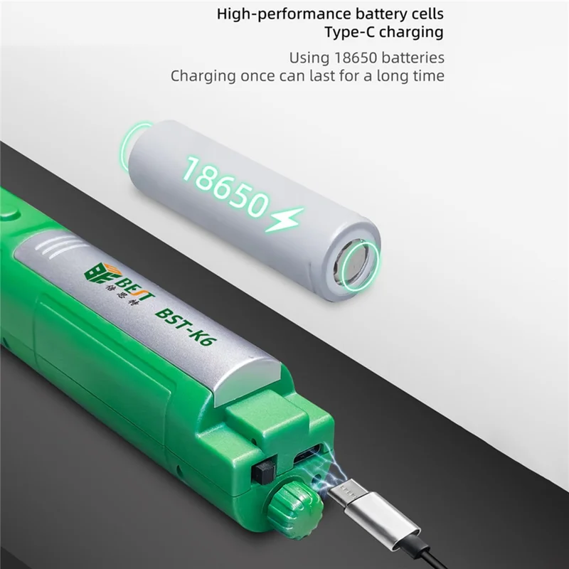 BEST BST-K6 Stepless Speed Control Electric OCA Glue Removal Tool Phone Screen Repair Kit - Green