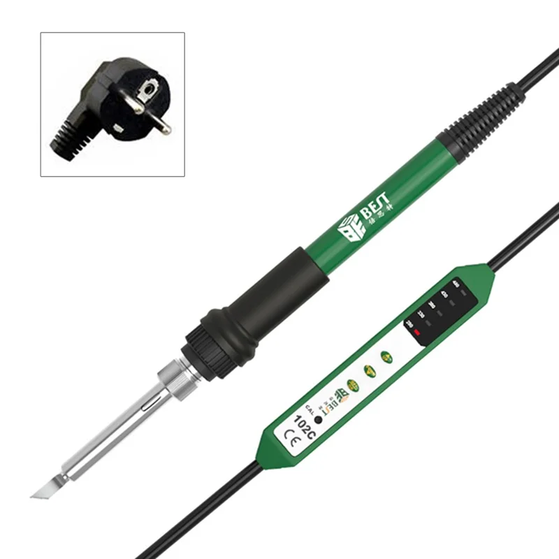 BEST BST-102C Fer à souder électrique 280-480℃ avec contrôle de température 5 niveaux, élément chauffant en céramique, antistatique pour électronique - Prise UE