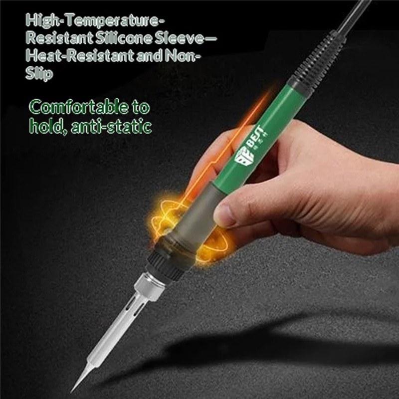 BEST BST-102C Fer à souder électrique 280-480℃ avec contrôle de température 5 niveaux, élément chauffant en céramique, antistatique pour électronique - Prise UE