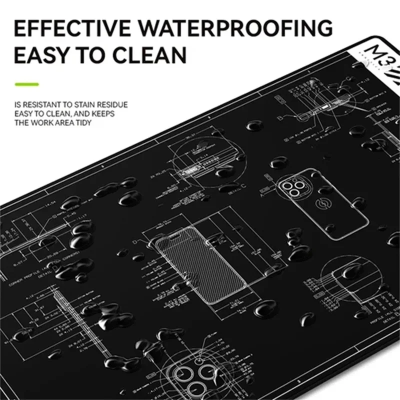 LUOWEI LW-M3 27 Inch Multifunction Repair Mat 500 Degrees Celsius Heat Resistant Insulation Pad for Electronics