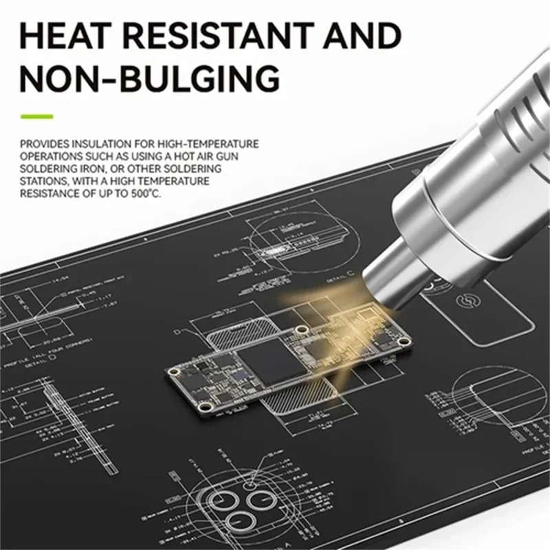 LUOWEI LW-M3 27 Inch Multifunction Repair Mat 500 Degrees Celsius Heat Resistant Insulation Pad for Electronics