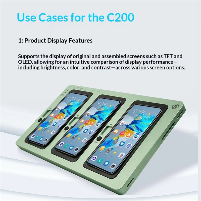 DLN C200 Probador de Pantalla LCD Multicanal con Soporte para Pantalla Táctil, Comparador de Pantallas OLED TFT para iPhone X - 15 Plus