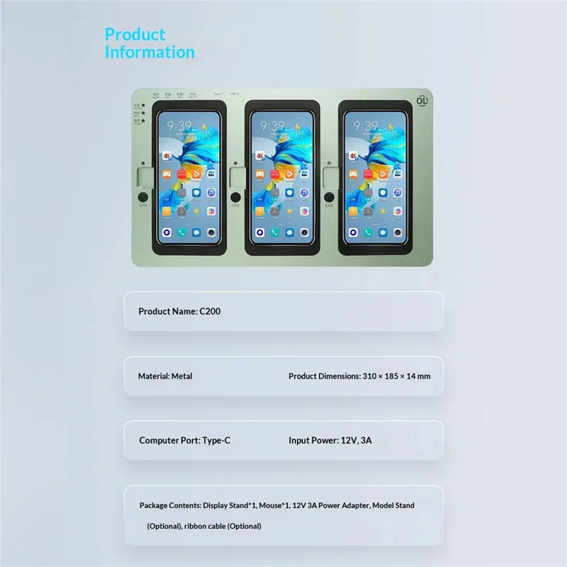 DLN C200 Probador de Pantalla LCD Multicanal con Soporte para Pantalla Táctil, Comparador de Pantallas OLED TFT para iPhone X - 15 Plus