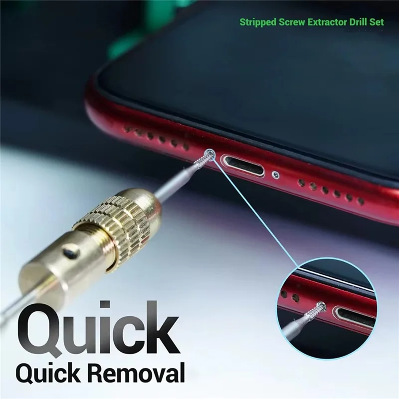 2UUL SD90 Stripped Screw Extractor Drill Set Carbide Tungsten Steel Bits for Phone Repair