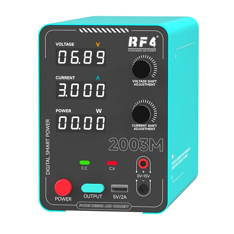 RF4 2003M Regulated Power Supply 60W 0-15V 0-3A Adjustable Voltage Current with USB Output - EU Plug