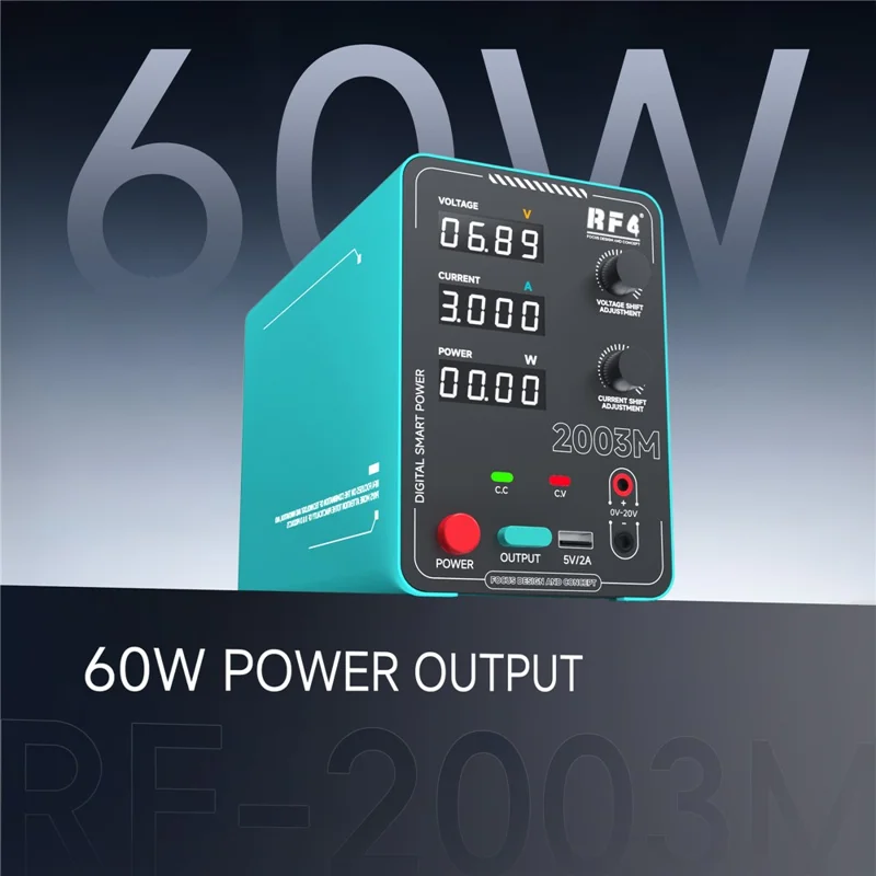 RF4 2003M Regulated Power Supply 60W 0-15V 0-3A Adjustable Voltage Current with USB Output - EU Plug