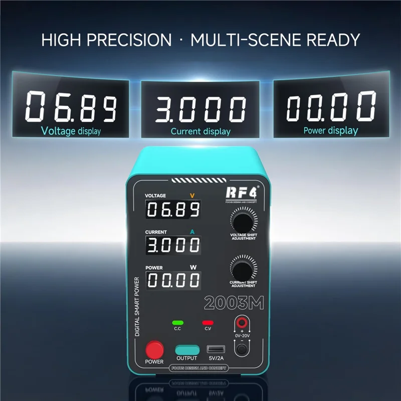 RF4 2003M Regulated Power Supply 60W 0-15V 0-3A Adjustable Voltage Current with USB Output - EU Plug