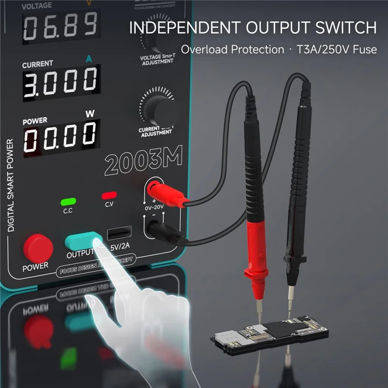 RF4 2003M Regulated Power Supply 60W 0-15V 0-3A Adjustable Voltage Current with USB Output - EU Plug