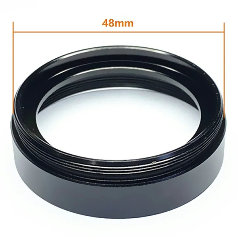 RF4 1X Auxiliary Objective Lens 48mm Outer Diameter Protective Lens for M25 Binoculars Zoom Stereo Microscope - Black