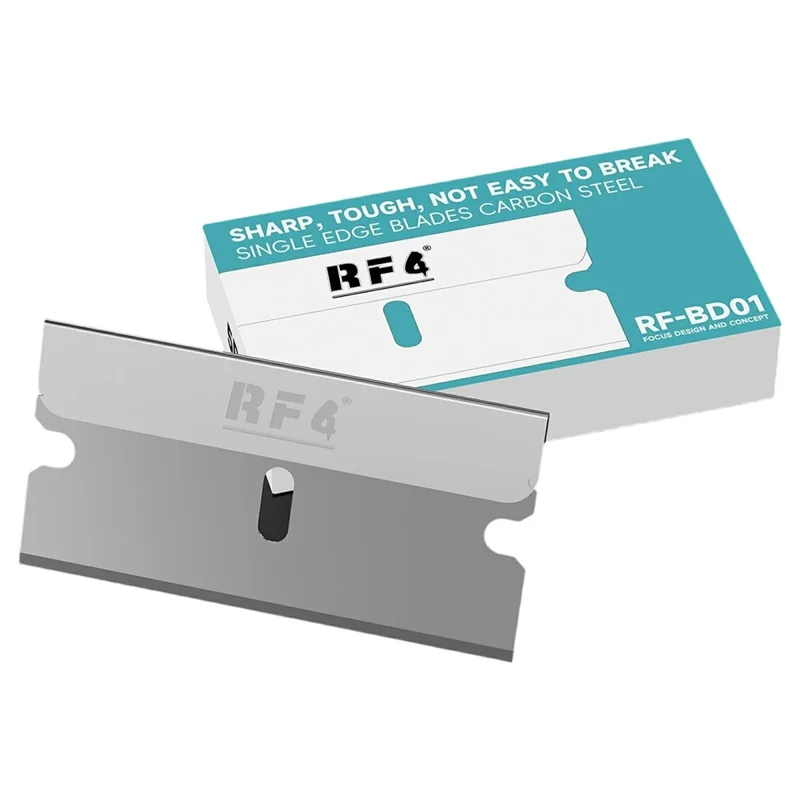 RF4 RF-BD01 100Pcs Single Edge Carbon Steel Blades Ultra Thin Sharp for Phone Screen Repair