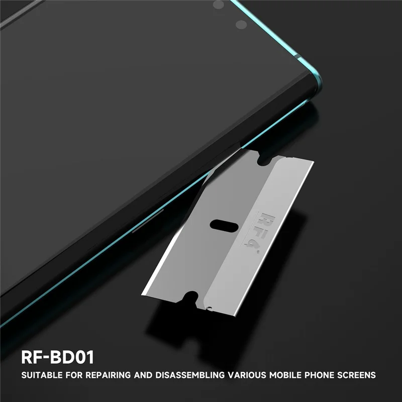 RF4 RF-BD01 100Pcs Single Edge Carbon Steel Blades Ultra Thin Sharp for Phone Screen Repair