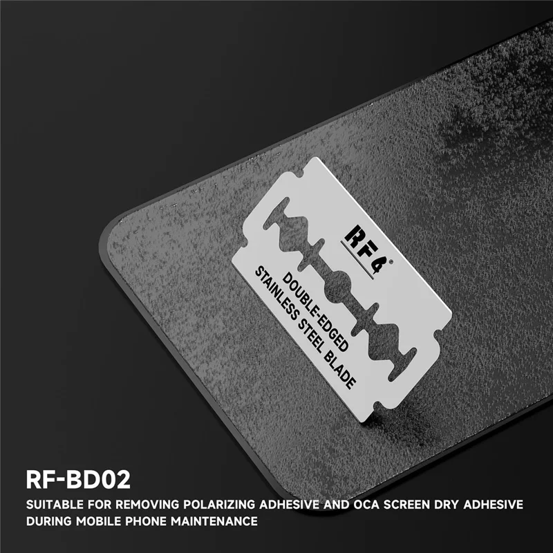 RF4 RF-BD02 100 uds. Cuchillas de Acero Inoxidable de Doble Cara, Cuchillas Finas y Afiladas de 0,1 mm para Reparación de Teléfonos