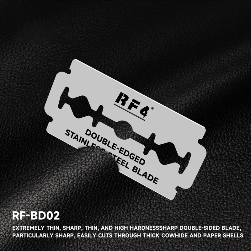 RF4 RF-BD02 100 uds. Cuchillas de Acero Inoxidable de Doble Cara, Cuchillas Finas y Afiladas de 0,1 mm para Reparación de Teléfonos