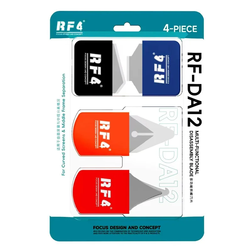 RF4 RF-DA12 4Pcs Phone Disassembly Blades 0.1mm Ultra Thin Repair Tools for Screen Opening PCB Rework