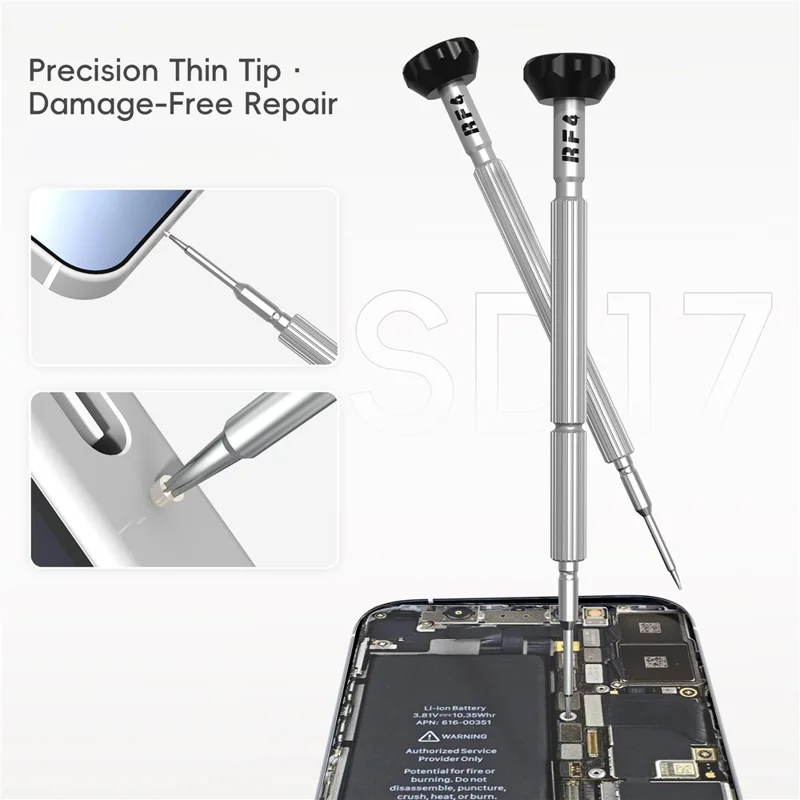 RF4 RF-SD17 Mini-Schraubendreher-Set Präzisions-Reparatursatz mit magnetischen Spitzen für Handy-Elektronik