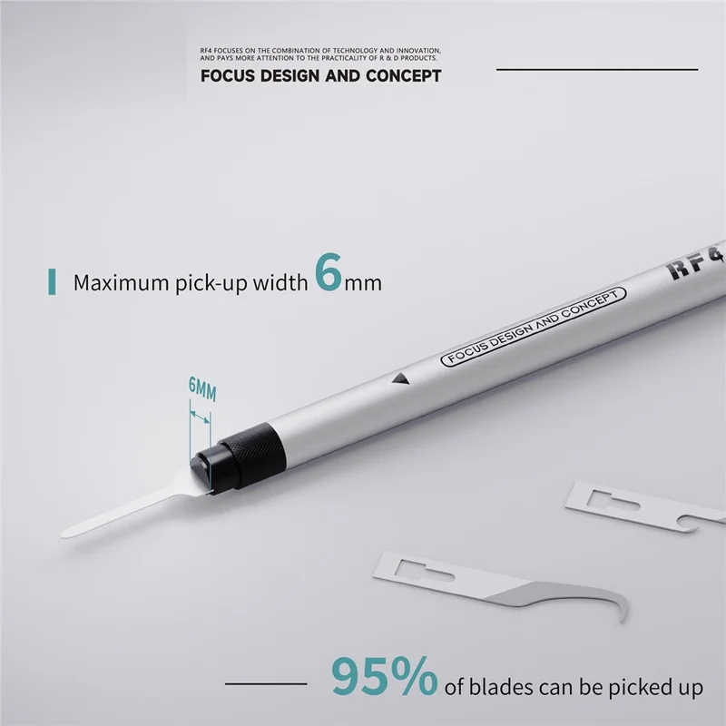 RF4 RF-HD11A Ensemble de raclettes de précision 4 en 1, outil de réparation en alliage d'aluminium pour carte électronique