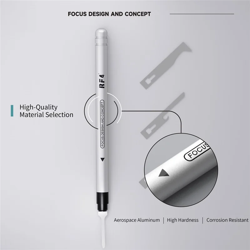 RF4 RF-HD11A Ensemble de raclettes de précision 4 en 1, outil de réparation en alliage d'aluminium pour carte électronique