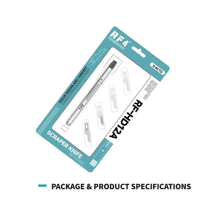 Juego de cuchillas multifunción RF4 RF-HD12A, cuchillo rasquetilla para reparación de teléfonos con 4 cuchillas