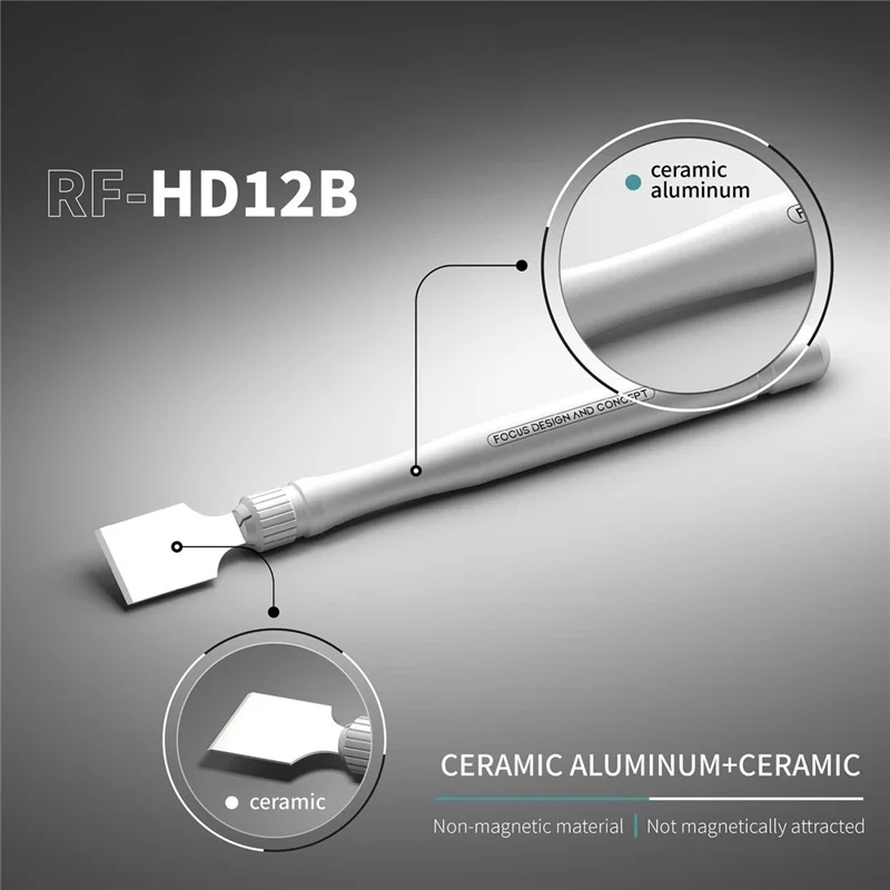 RF4 RF-HD12B Keramisk skrapa 15 mm icke-magnetisk och antistatisk skrapa för PCB-tinnskrapning och reparation