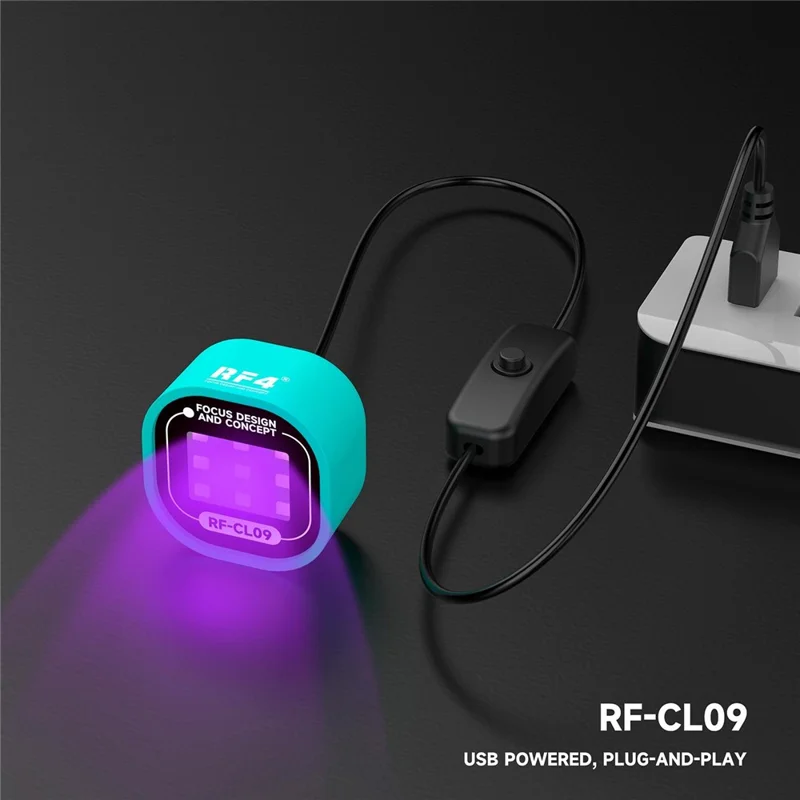 RF4 RF-CL09 9 LEDs UV-härdningslampa USB-strömad miniportabel lampa för telefonreparation