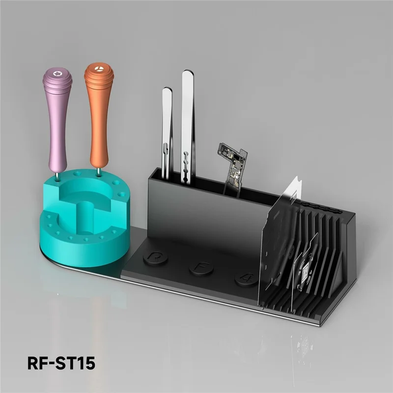 RF4 RF-ST15 360° Draaibare Schroevendraaier en Pincet Organizer Stand Multifunctionele Werkbalkhouder voor op het Bureau