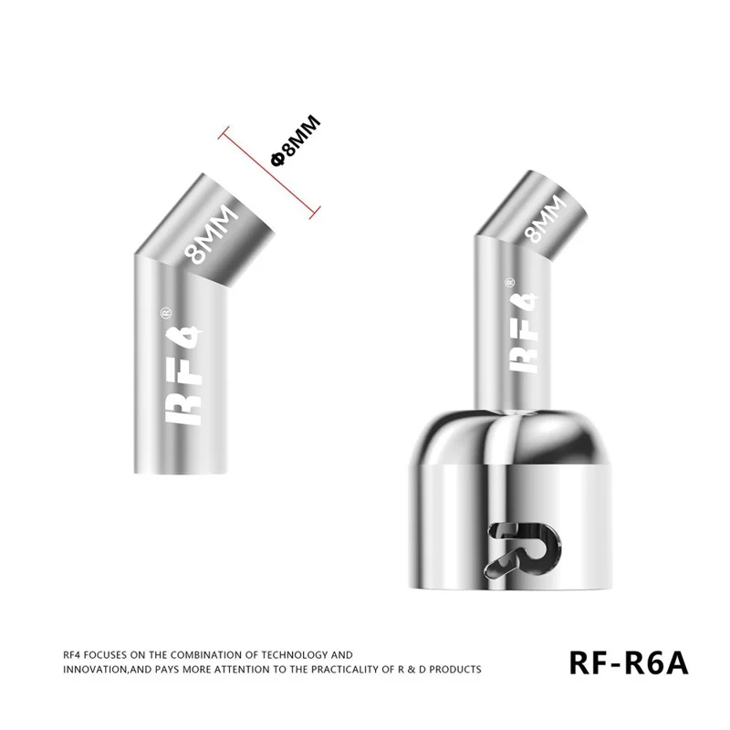 RF4 RF-R6A 6Pcs Angled Air Gun Nozzle Kit 360° Rotation 4-12mm Nozzle for Hot Air Station