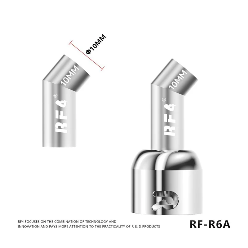 RF4 RF-R6A 6Pcs Angled Air Gun Nozzle Kit 360° Rotation 4-12mm Nozzle for Hot Air Station