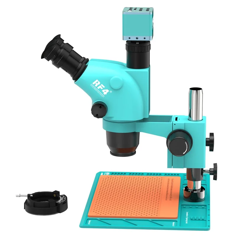 RF4 RF-6565-PO4 6,5X-65X trinoculaire stereomicroscoop 4K-camera 144 LED-ringlicht voor PCB- en elektronica-reparatie