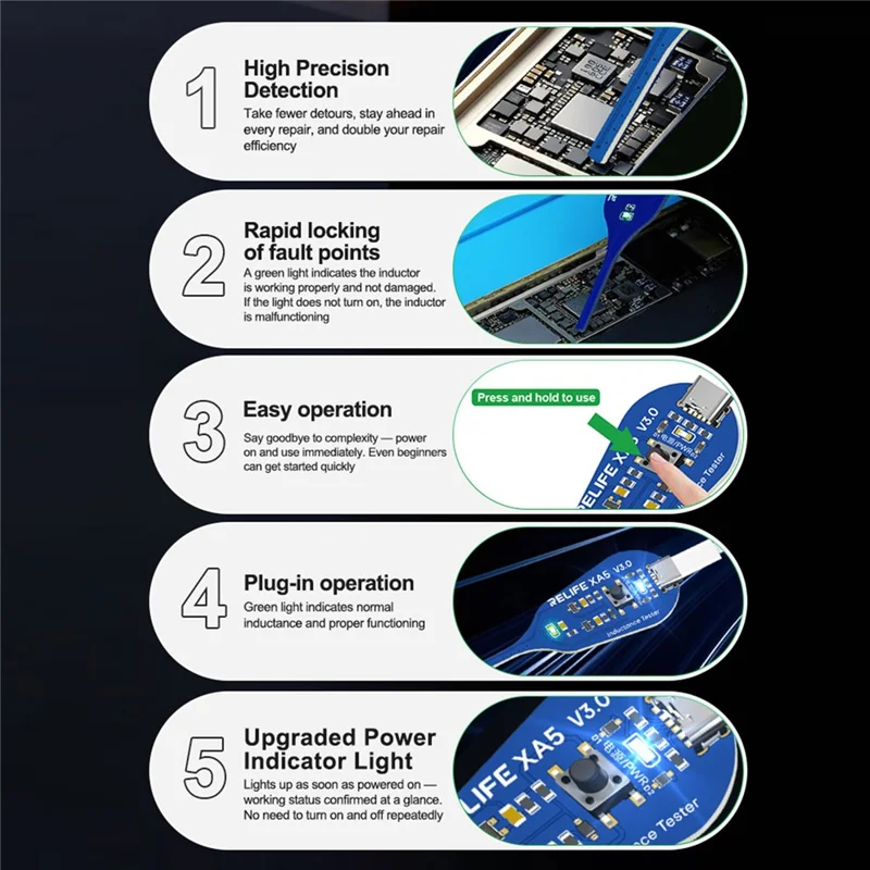 RELIFE XA5 V3.0 Inductance Multifunction Tester Electromagnetic Induction Fault Detector