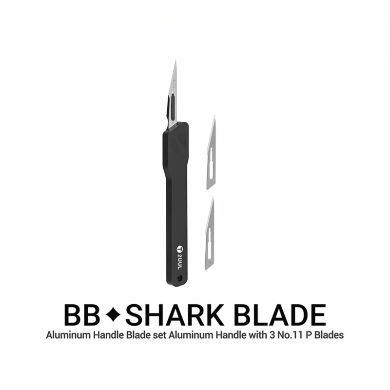 2UUL BL11 Aluminum Alloy Blade Handle Set with 3Pcs Blades for Phone Repair