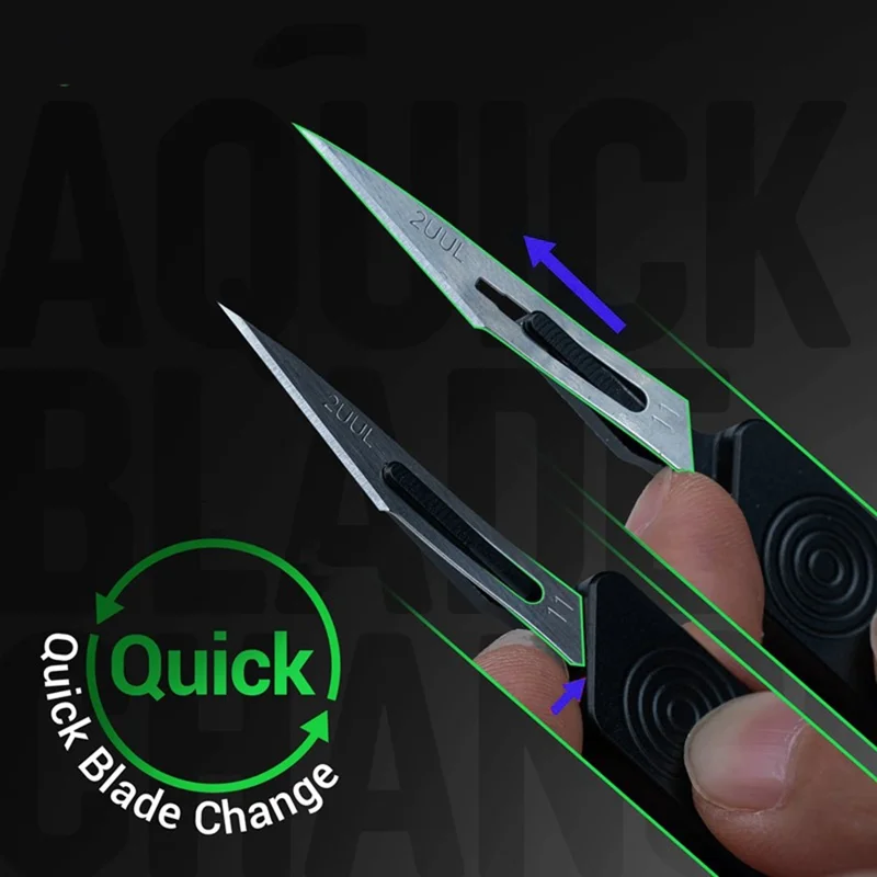 2UUL BL11 Aluminum Alloy Blade Handle Set with 3Pcs Blades for Phone Repair