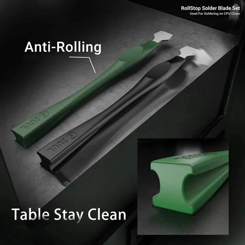 2UUL DA19 2Pcs RollStop Anti-Rolling Solder Blade Set for CPU Chip Reballing