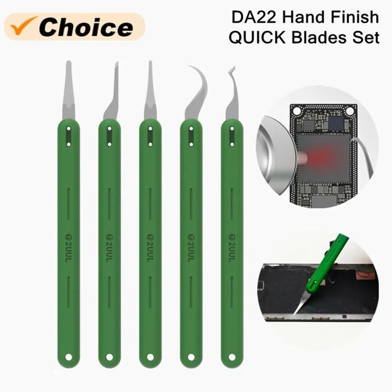2UUL DA22 5Pcs Hand Finish QUICK Blade Set for PCB Underfill Glue Removal